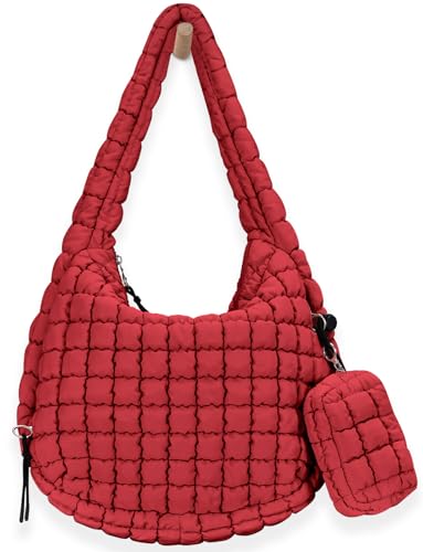Image of GASSDA Puffer Tote Bag for Women Large Quilted Puffy Lightweight Carryall Crossbody Tote Bag for Women