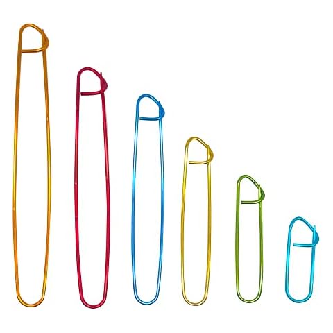CHEERYMAGIC 6 Size Stitch Holder Set Assorted Colors Aluminum Stitch Holders for DIY Knitting Crochet Knitting Needles A2FRBZ (1) Cover