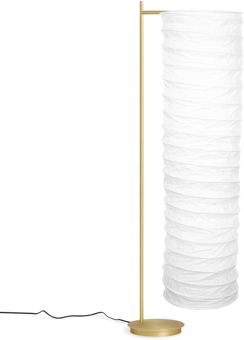 Uonlytech Paper Floor Lamp Shade, Simple Paper Lampshade Classic Japanese Light Bulb Cage Light Cover Accessories for Home Bedroom Floor Lamps, White