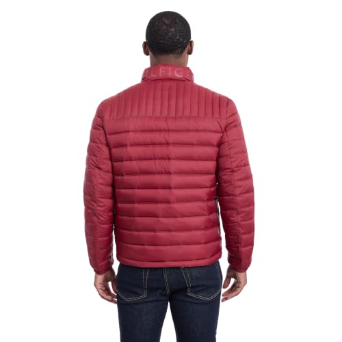 Image of Tommy Hilfiger Mens Embroidered Logo Puffer Jacket