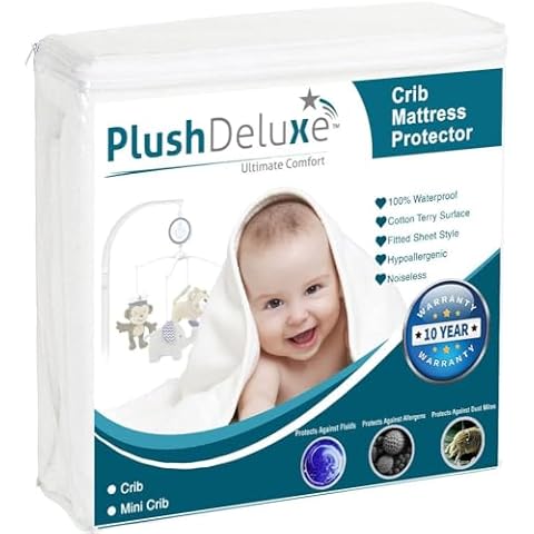 PlushDeluxe Crib Waterproof Mattress Protector Cover
