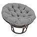 Papasan Stuhlkissen, Rundes Stuhlkissen Papasan, Papasan Kissen, Outdoor Verdicken Rundes Hängematten Stuhlkissen, Geeignet für Gartenterrasse im Freien,Grau,160 * 160cm
