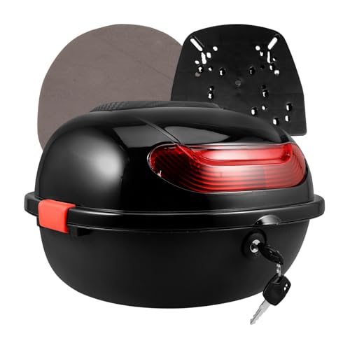 Ciieeo Baúl Trasero Moto con Respaldo Caja Superior De Almacenamiento Reforzada PP Diseño Moderno y Resistente Fácil Instalación Compatible para Motocicletas