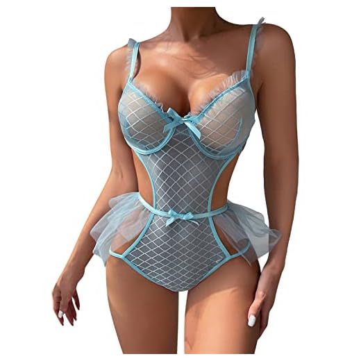 Disfraz de carnaval de encaje, poncho, falda de malla, ropa interior sexy, juego de ligas, ropa interior transparente de una pieza para el día de San Valentín, monocolor, de secado rápido, delgada,