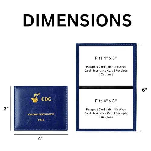 3-Pack Faux Leather Card Holder for Passport, ID, Insurance, Receipts, and Coupons (4 x 3 Inches)4