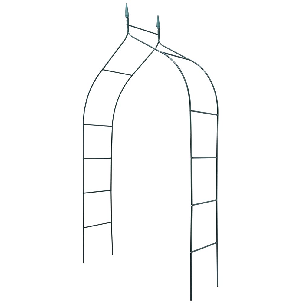 BAKAJI Arco da Giardino Supporto per Rose Piante Rampicanti in Metallo 140-170 x 38 x 240H cm Colore Verde Scuro