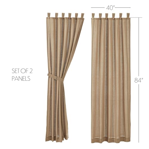 VHC-Brands-Stitched-Burlap-Curtain-Panel-Natural-84×40-Set-of-2 VHC Brands Stitched Burlap Curtain Panel Natural 84×40 Set of 2