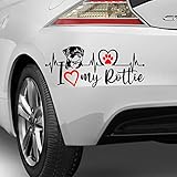 myrockshirt Rottweiler Rotti Herzschlag Aufkleber Sticker ohne Hintergrund Autoaufkleber verschieden Größen/Farben Hunderasse