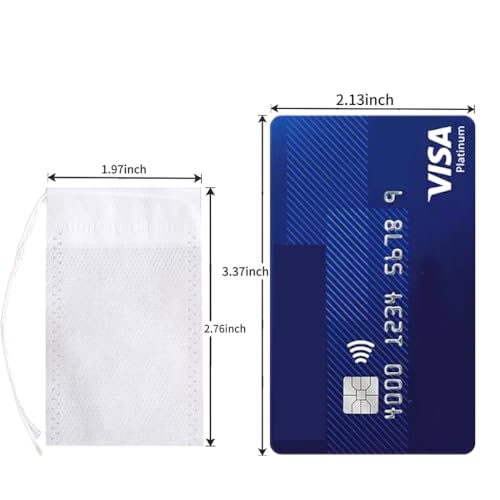 240 Pcs Tea Bags for Loose Leaf Tea, Empty Tea Bags, Disposable Tea Bags with Drawstring Unbleached Tea Filter Bags Disposable Tea Bags for Loose Tea and Coffee (1.97 x 2.75 inch) - Thumbnail 2