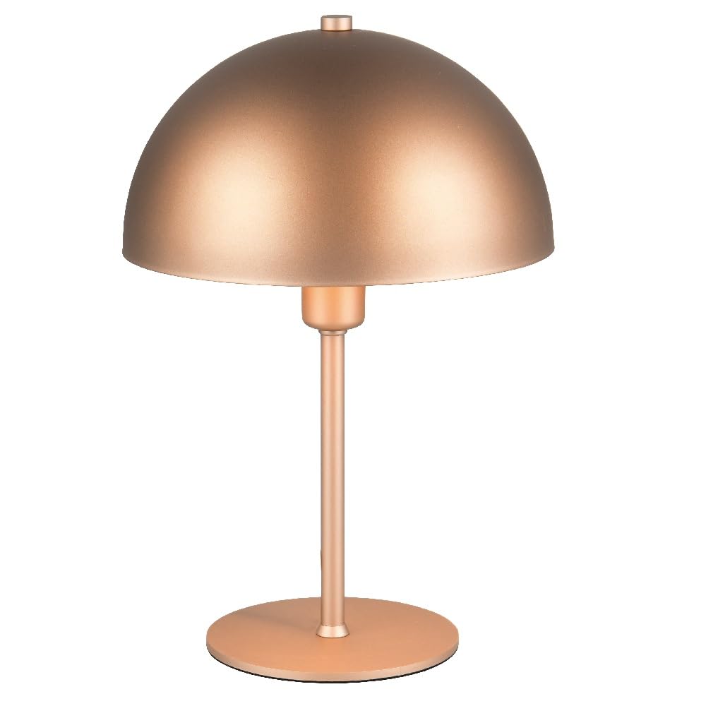 Britalia Copper Matt Dome Metal Modern Table Desk Lamp - 30Cm Height - Dimensions: Height 300Mm X Width 200Mm (30Cm X 20Cm) | Weight: 0.8Kg (800G)