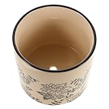 Drenaggio adatto alle radici: dotato di fori di drenaggio, questo piccolo vaso da fiori in ceramica funziona come una fioriera con drenaggio per piante , proteggendo le radici delle piante dall'umidità in eccesso, vaso da fiori vintage, vaso da fiori fatto a mano