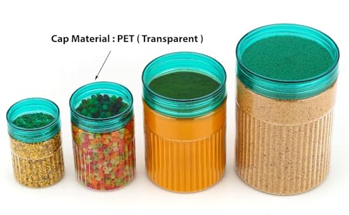 Image of Polypropylene Pet Food Storage Containers Set With Airtight Lids, Kitchen Organisation Jars For Pasta, Spices, Dry Goods, Stackable (12 Pcs SKY), Transparent