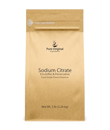 Pure Original Ingredients Sodium Citrate (5 lb) Emulsifier, Food Preservative, Flavor Enhancer, Salty & Sour Flavoring
