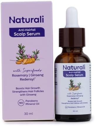 Naturali Anti-Hairfall Scalp Serum With Rosemary, Ginseng & Redensyl | Boosts Hair Growth | Strengthen Hair Follicles | Paraben-free | Best Anti-Hairfall Serum | 30ml