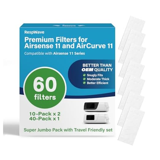 60-Pack Premium CPAP Filters Compatible with Airsense 11 & Aircurve 11 Machines, Ultra Fine Replacement with Extra Thick, High Filtration & Smooth Airflow, Travel Friendly