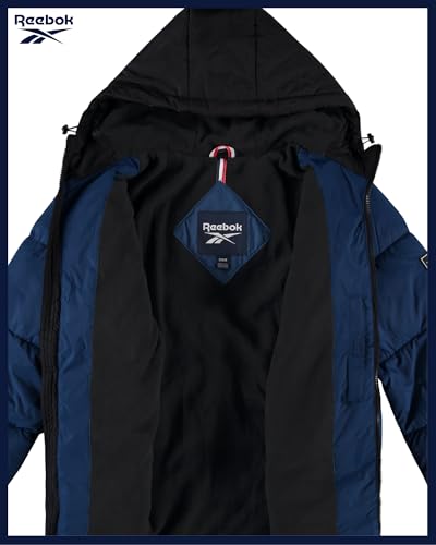 Image of Reebok Mens Winter Jacket - Warm Heavyweight Mens Winter Coat - Wind Water Resistant Insulated Quilted Puffer Jackets for Men