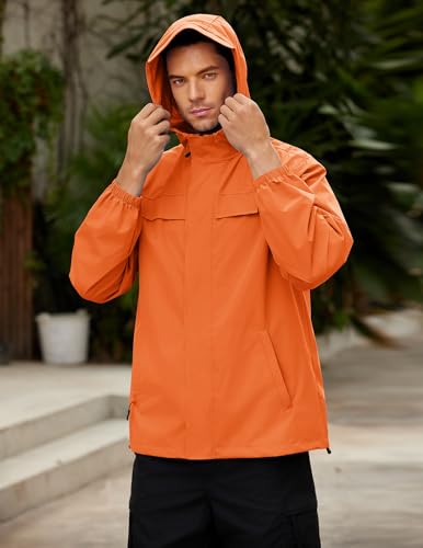 Image of COOFANDY Men's Rain Jacket Waterproof Lightweight Windbreaker Packable Hooded Raincoat for Hiking, Cycling, Golf & Travel