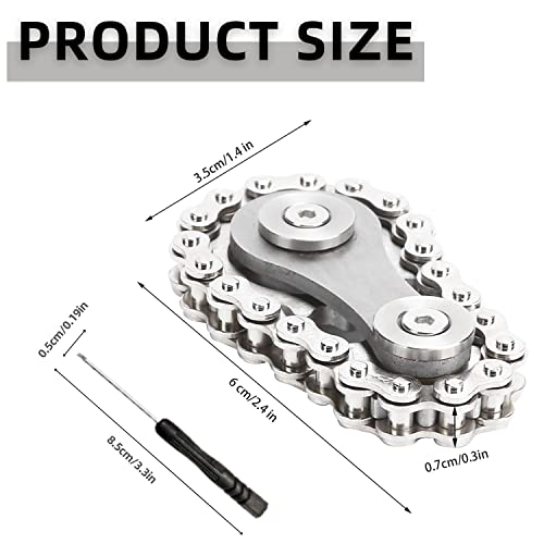 Yeefunjoy Fidget Chain Sensory Toys, Single Finger Smooth Fast Bearings Bike Chain Gears Hand Fidget Rotating - Image 3