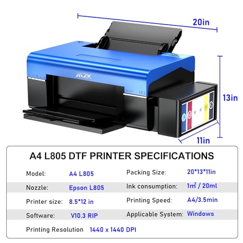 Mzk KSL805 Dtf Transfer Printer A4 L805 Dtf Printer T-Shirt Printing Machine thumb #7