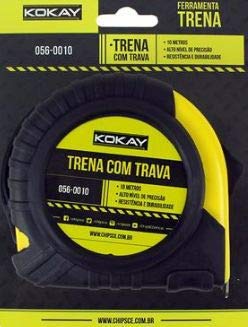 Kokay 056-0010 Trena com Trava, Preto/Amarelo, 25 mm x 10 m