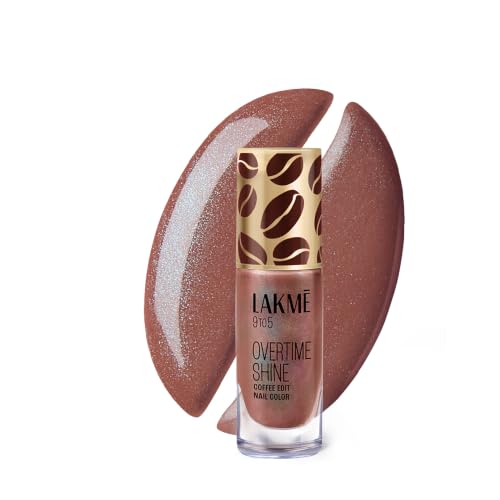 Image of Lakme 9 to 5 Overtime Shine Nail Polish - Coffee Edit-13 Brew-tifulDay 6ml