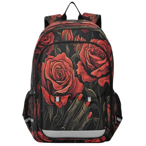Sac à dos scolaires cool roses mains art idéal pour l'école et voyages