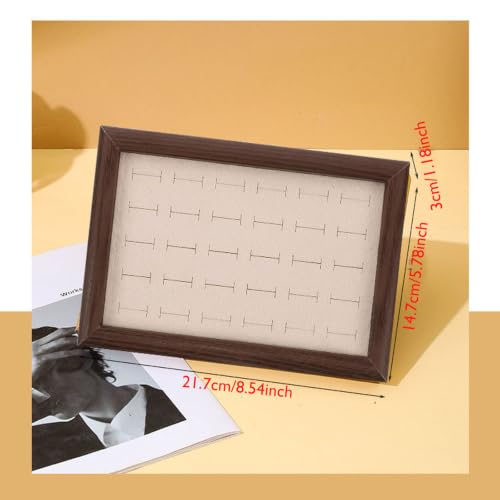 Dzrige Wood Ring Tray Case with 30-Slot Holder Organizer for Jewelry Display — view 5
