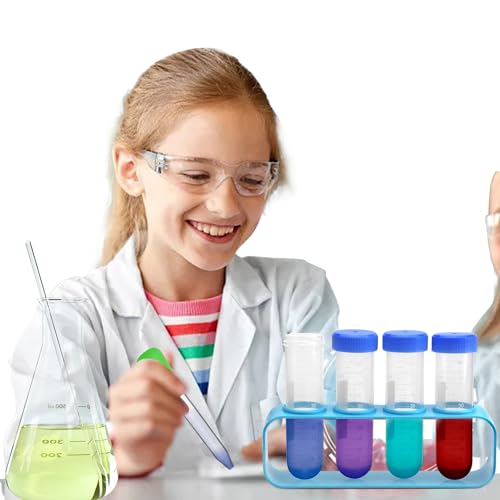 Rdlobu 10Pcs Potion Making Kit for Children Test Tubes With Stand, Dropper Pipettes and Brushes, Science Class Tools - Image 3