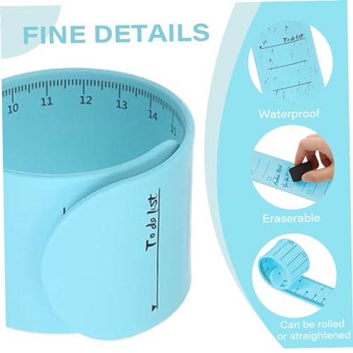 Pulsera de recordatorio de notas reutilizable lavable con regla integrada para estudiantes 5