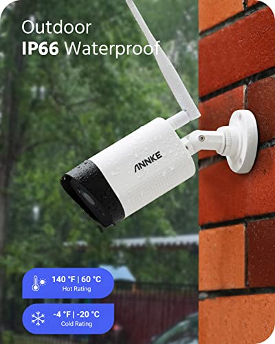 Annke [ 2 Pack] 2K Add-On Wi-Fi Outdoor Security Cameras, 3Mp Wireless Surveillance Ip Cameras With 100Ft Night Vision, Work With Alexa, Ip66 Waterproof, Instant Email Alert #TOP4