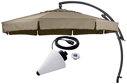 Sun Garden Ampelschirm Easy Plus Durchmesser 350 cm, Bezug 100% Polyester taupe, Aluminiumgestell anthrazit