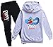 WINKEEY Garçon Ensemble de 2 Pièces Poppy Playtime Sweat et Pantalon Survêtement Huggy Wuggy Jeu Vidéo pour Enfant, Gris 1392 110