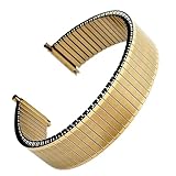 Pulsera elástica Universal de Acero Inoxidable sin Cierre de 16 mm a 22 mm,Gold-17mm