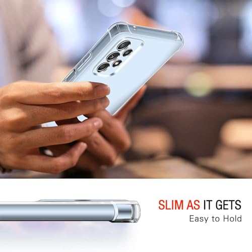 Image of Lustree Back Cover Transparent Case Compatible with Samsung Galaxy A73 | Clear + TPU Case with 4 Corner Air Cushion Protection & Camera Protection | Slim& Stylus Cover