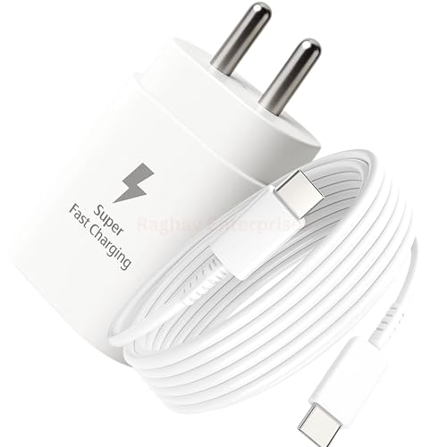 Image of Samsung 25W Pd 3.0 Type C Super Fast Charger Adapter for Samsung M36|S25|M06|F06|M16| F16|M05|M35|F05|A06|A16|M55s|Tab S10 Ultra|S10+|A9+|Tablet 25 Watt -JJ White