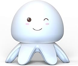 Night Lamp for Bedroom, Touch Silicone Lamp, 7 Colour Changing with Remote Light for Kid Bedroom, USB Rechargeable, Diwali Lights for Decoration (Jelly Fish)