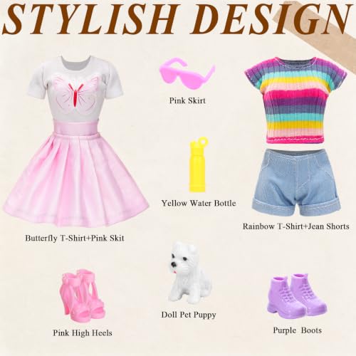 21 Pcs Fashion Doll Clothes & Accessories for 11.5 Inch Girl Dolls — view 6