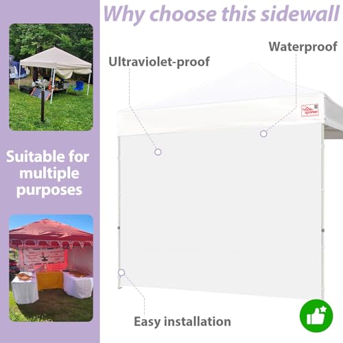 Image of Tradesparker 10x10 Pop Up Canopy Wall with Zipper, 86 inch Height Instant Canopy SunWall Tent Sidewalls for 10x10 Pop Up Tent,1 Pack Sidewall Only,NavyBlue