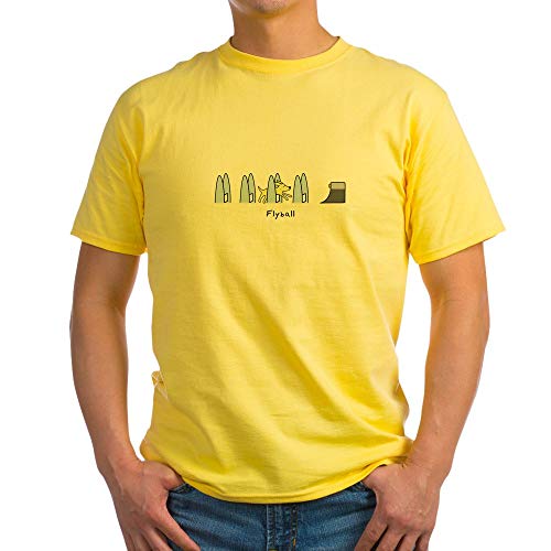 CafePress Cartoon Flyball Light T Shirt 100% Cotton T-Shirt Yellow
