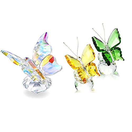 H&D Hyaline & Dora Colorful Crystal Butterfly Collection Figurines Glass Animals Table Decor Paperweight Handmade Crystal Flying Butterfly Figurine Collectible #TOP21