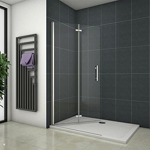 Aica Sanitaer Caja de Ducha Plegable de Vidrio Templado con Tratamiento Antical, 91x195 cm