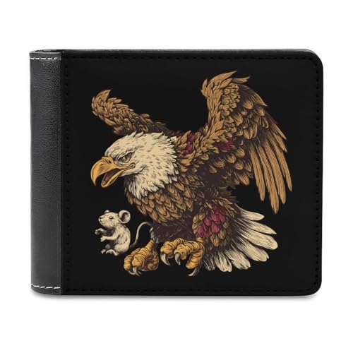 Eagle Holding Rat Bi-fold Wallet for Men Women Print PU Leather Slim Cash Card Holder - Main Image