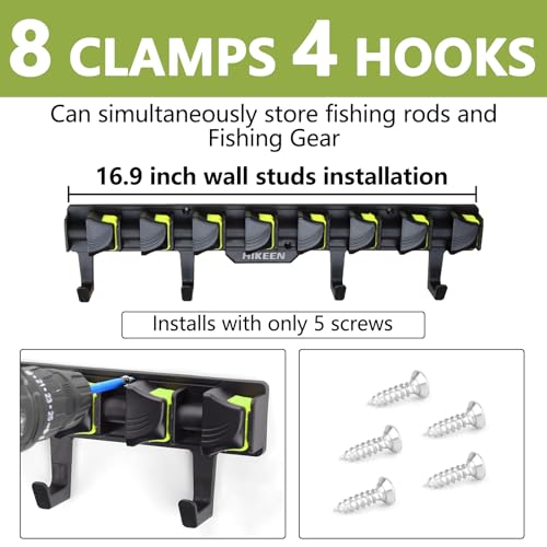 Suportes verticais para vara de pesca, suporte de vara de pesca montado na parede, suporte de vara d