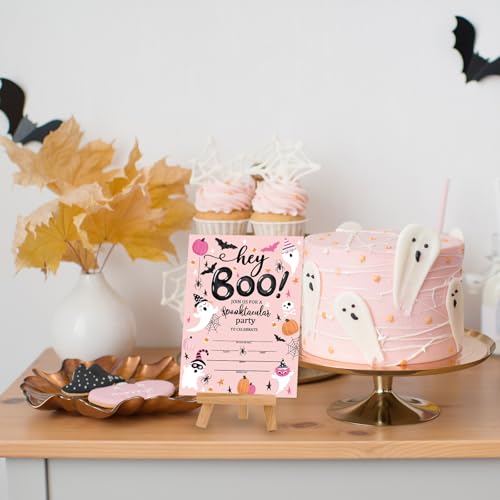 Tarjetas de invitación de Halloween con pegatinas para suministros de fiesta 6