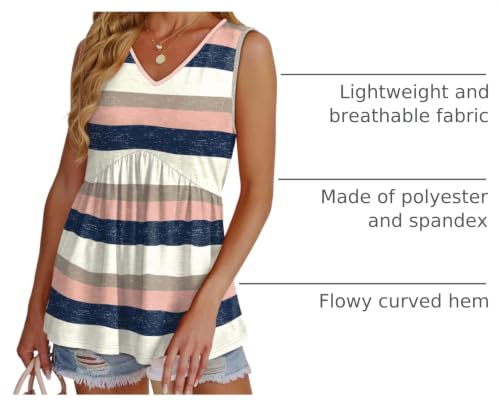 Image of OFEEFAN Womens Tank Tops 2025 Flowy Peplum Tops for Women Dressy Sleeveless V Neck Babydoll Tank Tops
