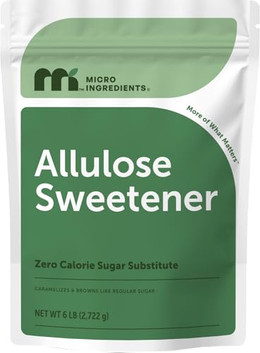 Micro Ingredients Allulose Sweetener, 6 Pounds (96 Ounces), Zero Calorie, Plant Based Sugar Alternative, No After Taste, Best for Coffee, Drinks, Tea, Cooking and Baking, Keto Diet and Vegan Friendly