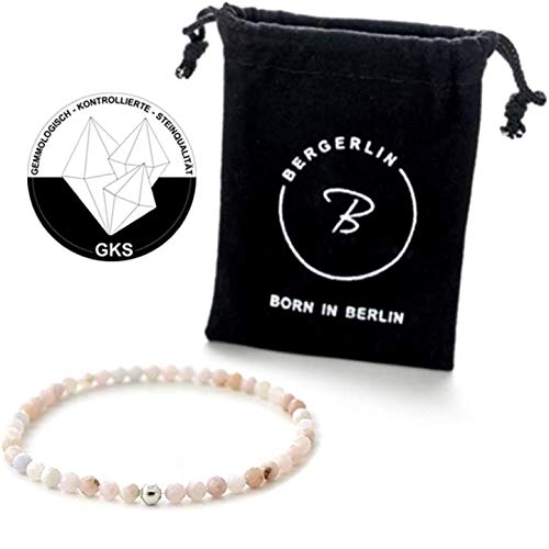 Bergerlin Genuine Opal Bracelet With 925 Sterling Silver - Real Opal Bracelet With 4Mm Pearls, Faceted - Size S #TOP1