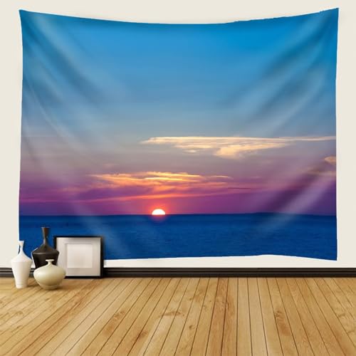 Tapisserie murale pour masquer un mur vide avec un paysage de coucher de soleil
