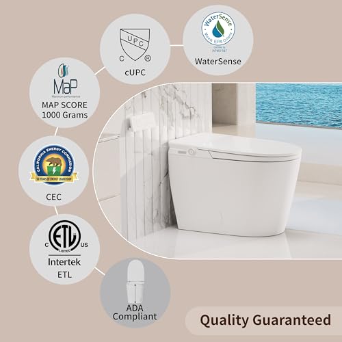 Image of Luxury Smart Toilet with Bidet Built in, Auto Open Close, Deodorization