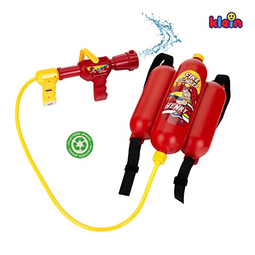 Theo Klein 8932 Feuerwehrspritze | Mit Wasserspritzfunktion und 2-Liter-Tank | Tragbar wie EIN Rucksack | Maße: 31 cm x 21 cm x 9 cm | Spielzeug für Kinder ab 3 Jahren